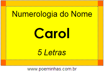 Numerologia do Nome Carol