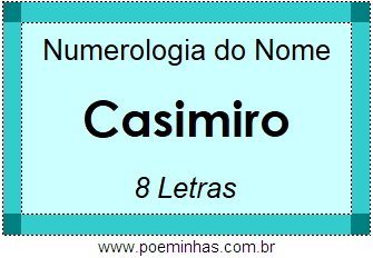 Numerologia do Nome Casimiro