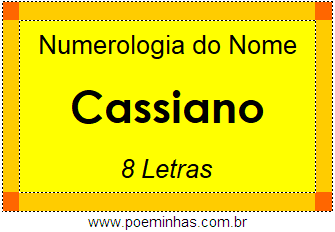Numerologia do Nome Cassiano