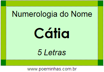 Numerologia do Nome Cátia