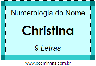 Numerologia do Nome Christina