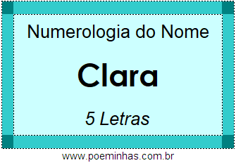 Numerologia do Nome Clara