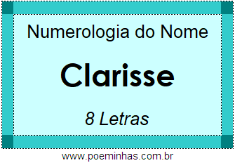 Numerologia do Nome Clarisse