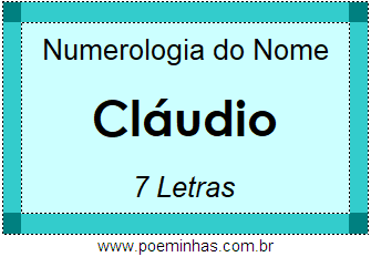 Numerologia do Nome Cláudio