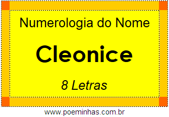 Numerologia do Nome Cleonice