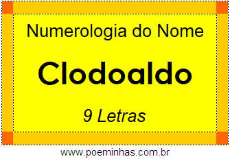 Numerologia do Nome Clodoaldo