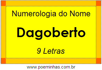 Numerologia do Nome Dagoberto