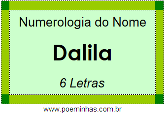 Numerologia do Nome Dalila