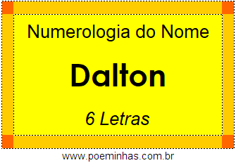 Numerologia do Nome Dalton