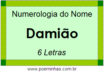 Numerologia do Nome Damião