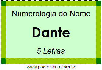 Numerologia do Nome Dante