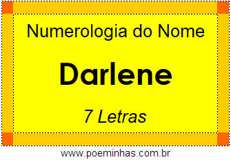 Numerologia do Nome Darlene