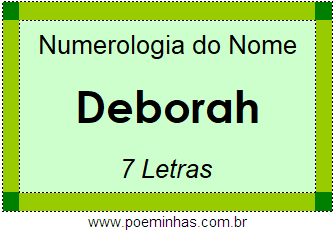 Numerologia do Nome Deborah