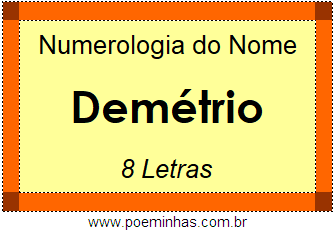 Numerologia do Nome Demétrio