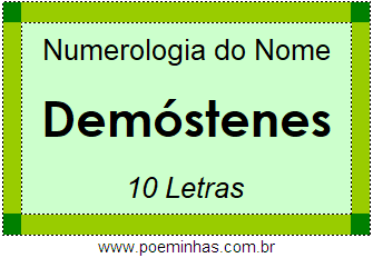 Numerologia do Nome Demóstenes