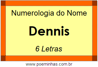 Numerologia do Nome Dennis