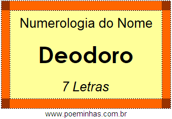 Numerologia do Nome Deodoro