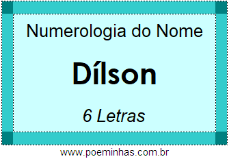 Numerologia do Nome Dílson