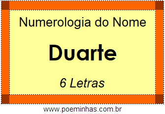 Numerologia do Nome Duarte