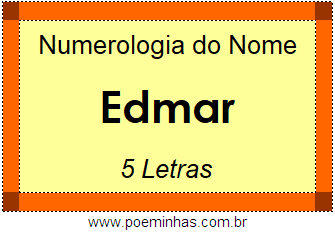 Numerologia do Nome Edmar