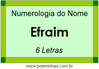 Numerologia do Nome Efraim