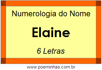 Numerologia do Nome Elaine