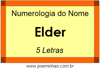 Numerologia do Nome Elder