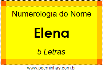 Numerologia do Nome Elena