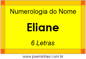 Numerologia do Nome Eliane