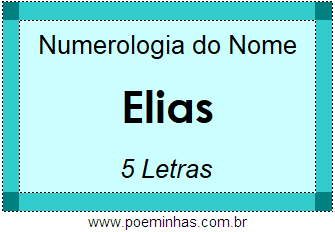 Numerologia do Nome Elias