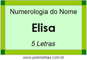 Numerologia do Nome Elisa