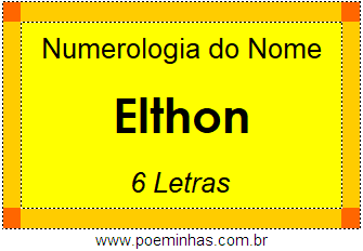 Numerologia do Nome Elthon