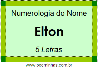 Numerologia do Nome Elton