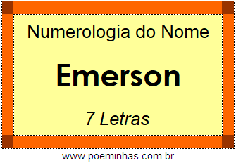 Numerologia do Nome Emerson