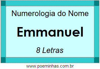 Numerologia do Nome Emmanuel