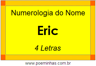 Numerologia do Nome Eric