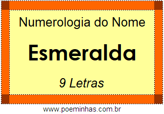 Numerologia do Nome Esmeralda