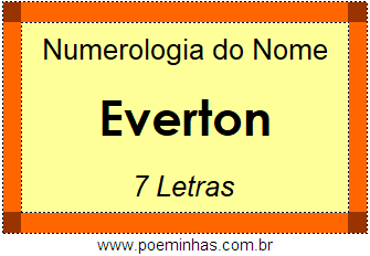 Numerologia do Nome Everton