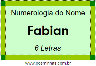 Numerologia do Nome Fabian