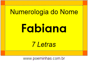 Numerologia do Nome Fabiana