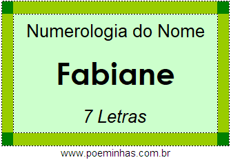 Numerologia do Nome Fabiane