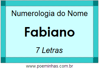 Numerologia do Nome Fabiano