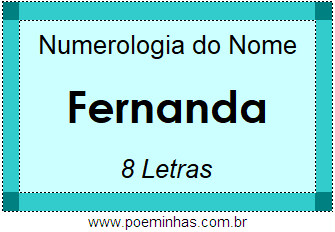 Numerologia do Nome Fernanda