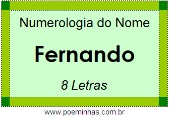 Numerologia do Nome Fernando