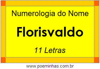 Numerologia do Nome Florisvaldo