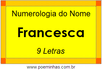 Numerologia do Nome Francesca
