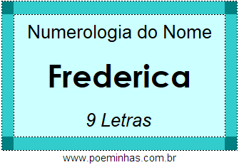 Numerologia do Nome Frederica