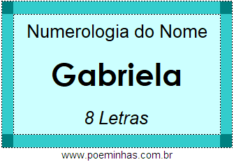 Numerologia do Nome Gabriela