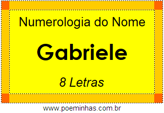 Numerologia do Nome Gabriele