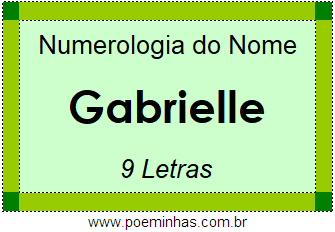 Numerologia do Nome Gabrielle